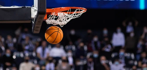 Jogo Basquete Foco Bola — Fotografia de Stock