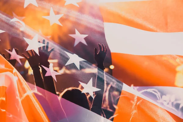 Amerikai Zászló Usa Függetlenség Napja Július — Stock Fotó