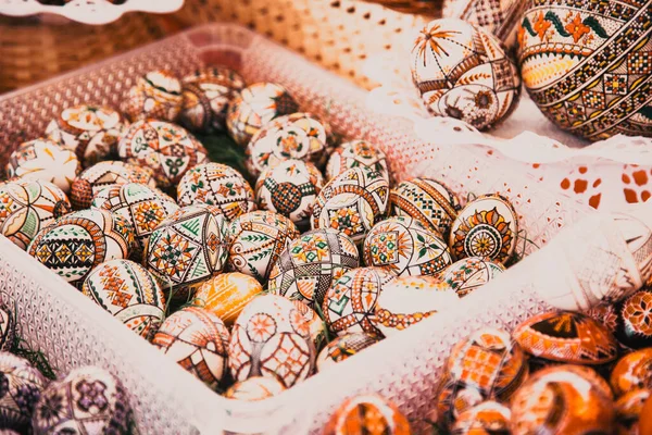 Huevos Pascua Pintados Tradicionales Región Bucovina Rumania — Foto de Stock