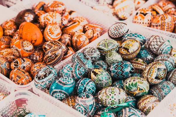 Huevos Pascua Pintados Tradicionales Región Bucovina Rumania —  Fotos de Stock