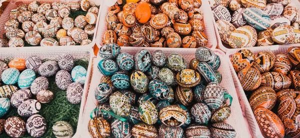 Huevos Pascua Pintados Tradicionales Región Bucovina Rumania — Foto de Stock