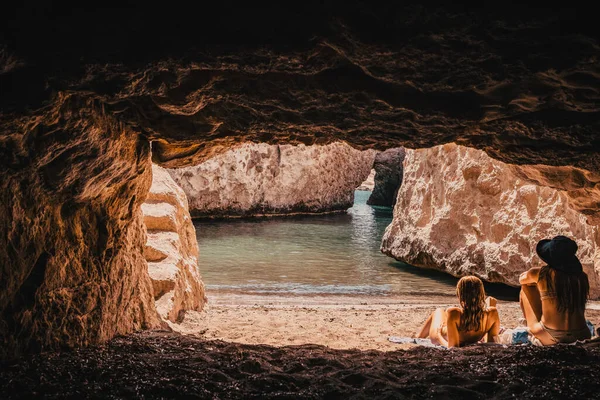 Cave Papafragas Milos Cyclades Greece — Stock Photo, Image