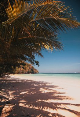Tayland okyanus manzarası. egzotik plaj manzarası ve geleneksel gemi