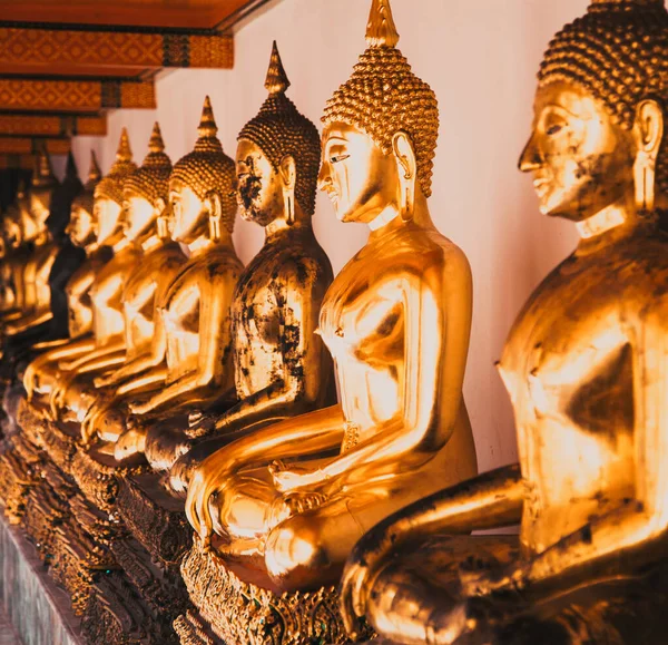 Złoty Posąg Buddy Wat Pho Bangkok Tajlandia — Zdjęcie stockowe