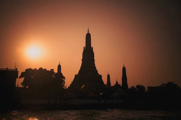 Wat Arun Por Noche Bangkok Tailandia —  Fotos de Stock