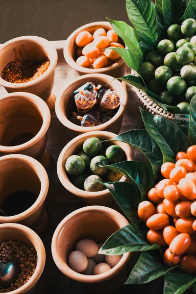Fruits Légumes Exotiques Frais Sur Marché Thaïlande — Photo