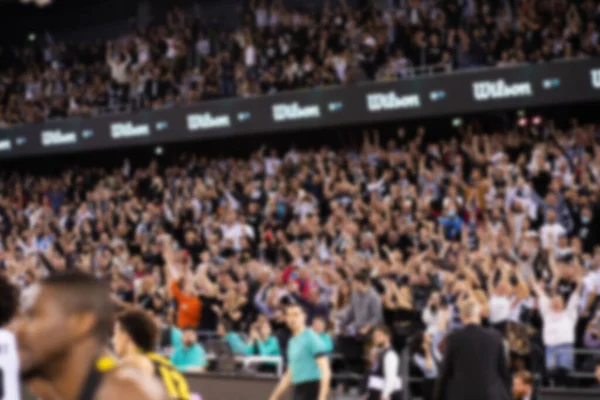 Fundo Turvo Apoiantes Evento Esportivo Multidão Pessoas Uma Quadra Basquete — Fotografia de Stock