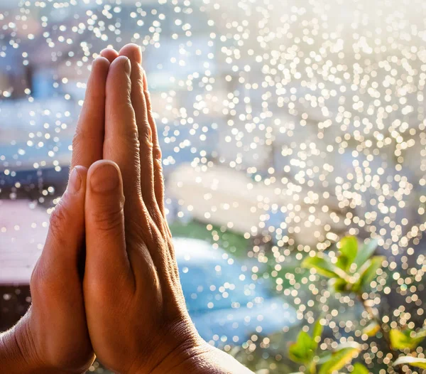 Hands Prayer Pose Namaskar — Stock Photo, Image