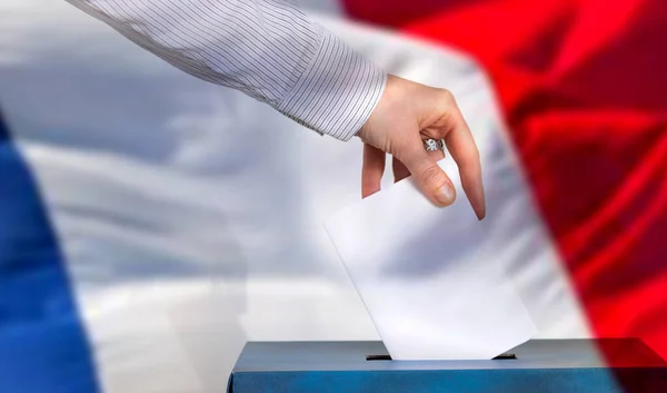 Elections France Hand Voting French Flag — ストック写真