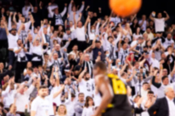 Blurred Supporters Crowd Basketball Court Game — Stok fotoğraf