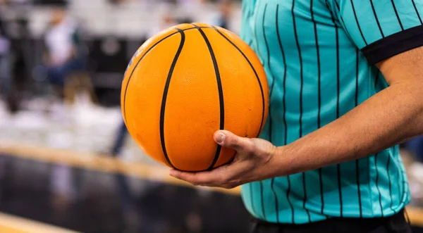 Bola Jogo Basquete Aro — Fotografia de Stock