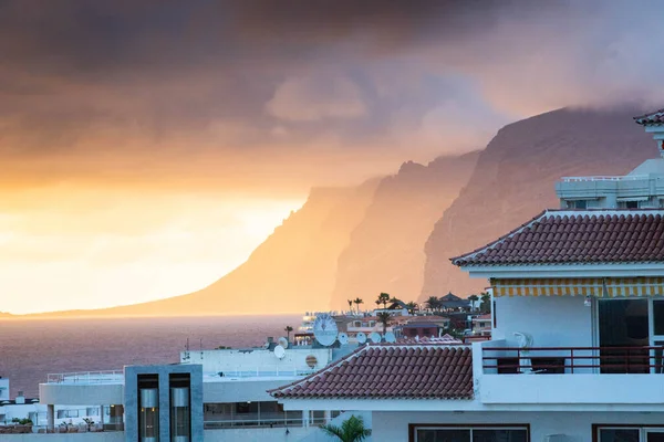 Fantastisk Solnedgång Över Los Gigantes Teneriffa — Stockfoto