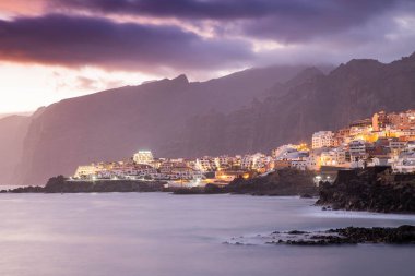 puerto de Santiago and Los Gigantes at sunset Tenerife