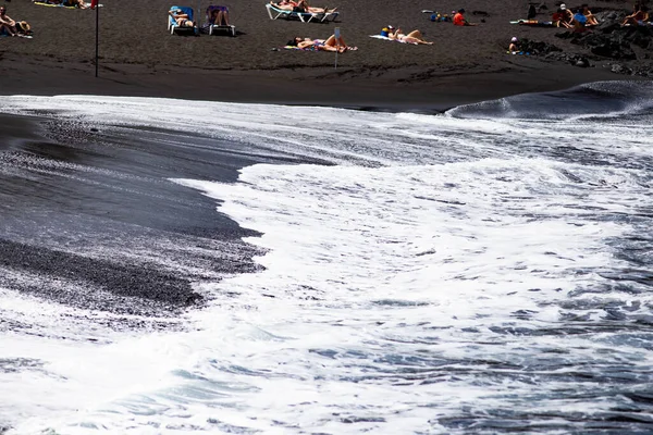 Abstract Wall Art Black Sand Sea Waves — ストック写真