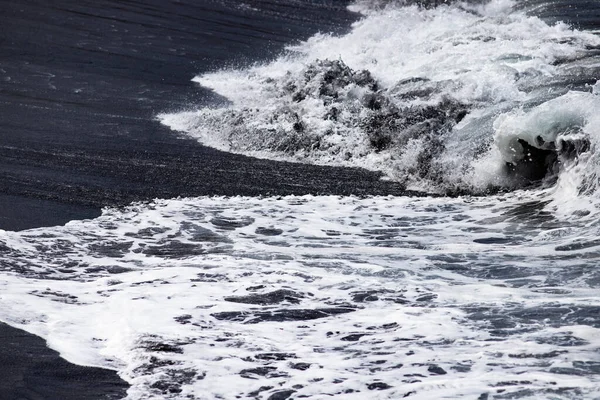 Arte Parede Abstrata Areia Preta Ondas Mar — Fotografia de Stock