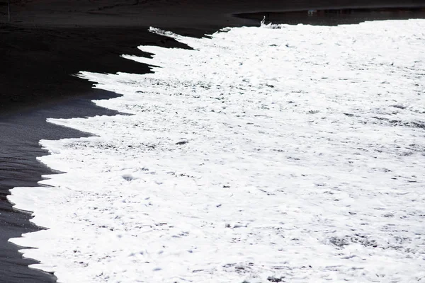 Arte Parede Abstrata Areia Preta Ondas Mar — Fotografia de Stock