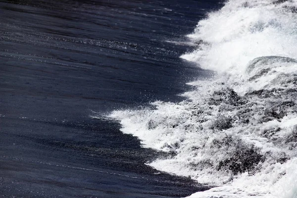 Абстрактное Настенное Искусство Черного Песка Морских Волн — стоковое фото
