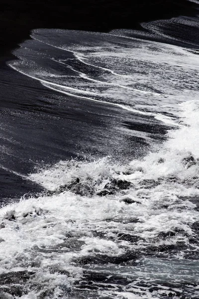 Arte Parede Abstrata Areia Preta Ondas Mar — Fotografia de Stock