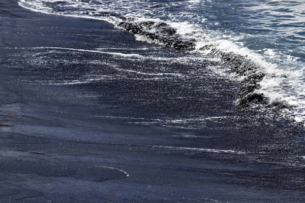 Abstract Wall Art Black Sand Sea Waves — Stock Photo, Image