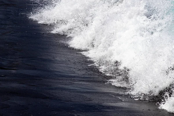 Абстрактне Настінне Мистецтво Чорного Піску Морських Хвиль — стокове фото