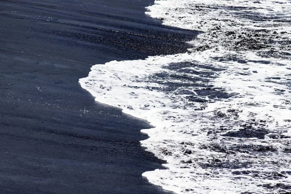 Arte Parede Abstrata Areia Preta Ondas Mar — Fotografia de Stock