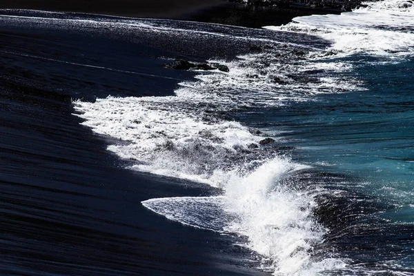 Abstract Wall Art Black Sand Sea Waves — 스톡 사진