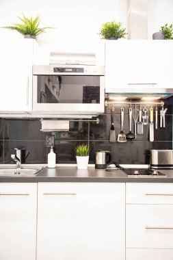 siyah beyaz mutfak modern iç