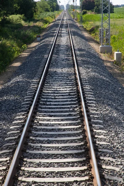 Σιδηροδρομικές Γραμμές Έννοια Αργού Ταξιδιού — Φωτογραφία Αρχείου
