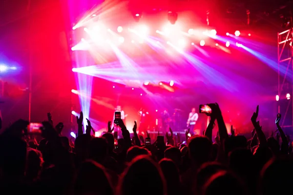 Πλήθος Στη Συναυλία Καλοκαιρινό Φεστιβάλ Μουσικής — Φωτογραφία Αρχείου