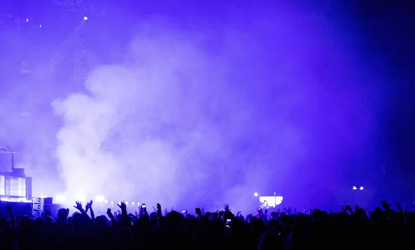 Πλήθος Στη Συναυλία Καλοκαιρινό Φεστιβάλ Μουσικής — Φωτογραφία Αρχείου