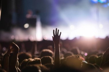  crowd partying stage lights live concert summer music festival