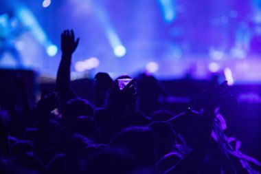  crowd partying stage lights live concert summer music festival