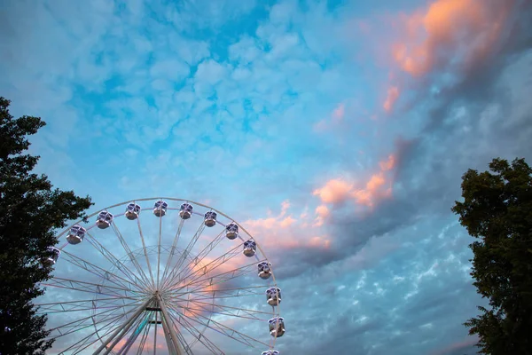 Ferries Wheel Sunset Sky — 스톡 사진