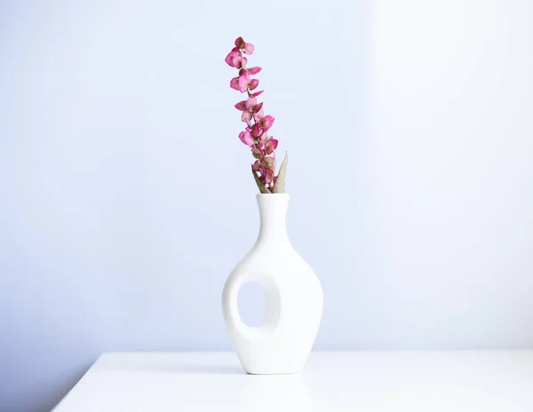 white vase and white flower on abstract background