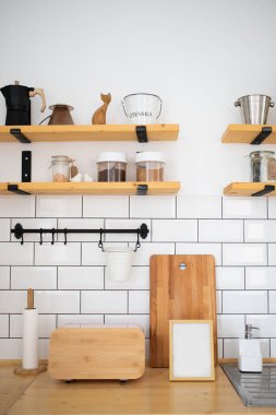 bright modern kitchen detail mock up for product presentation