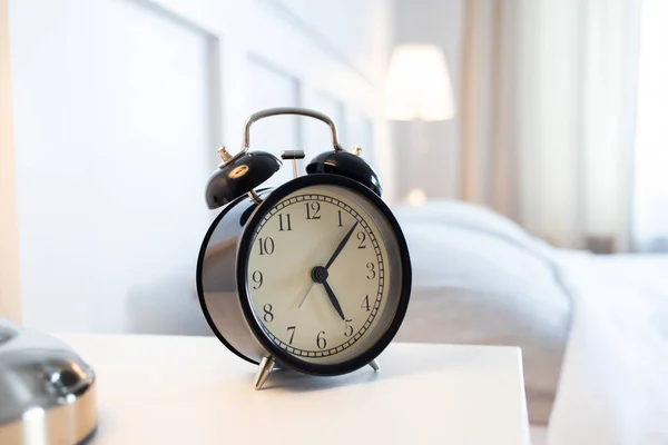 Vintage Alarm Clock Bright Bedroom — Stock Photo, Image