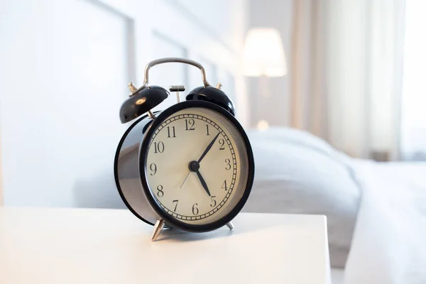 Vintage Alarm Clock Bright Bedroom — 스톡 사진