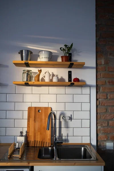 Bright Modern Kitchen Detail Mock Product Presentation — Foto de Stock