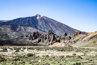 El Teide Ulusal Parkı 'ndaki muhteşem manzara