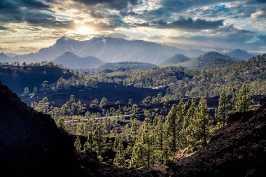El Teide Ulusal Parkı 'ndaki muhteşem manzara