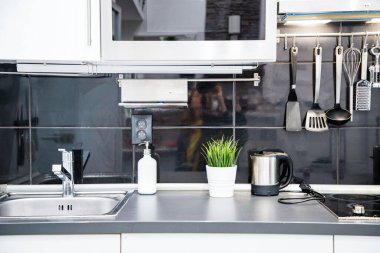 siyah beyaz mutfak modern iç