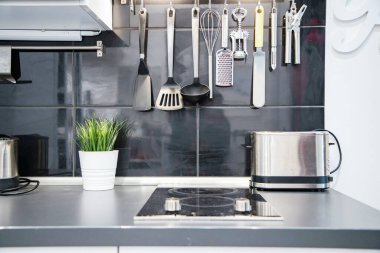 siyah beyaz mutfak modern iç