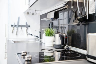 siyah beyaz mutfak modern iç