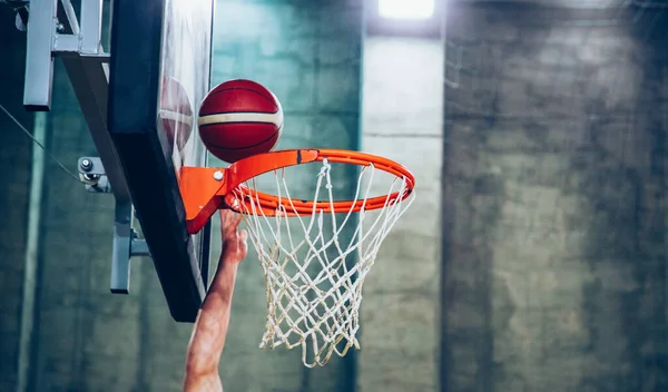 basketball hoop in a vintage sports arena