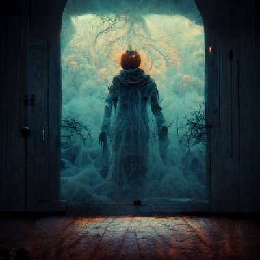 Korku dumanından çıkan korkunç hayalet Cadılar Bayramı