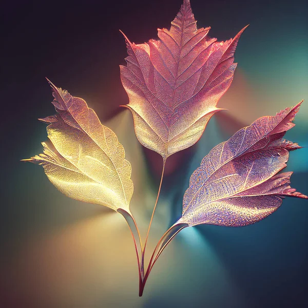 Gyllene Blad Fraktal Intrikat Detalj Abstrakt Rokoko Blommig Bakgrund — Stockfoto