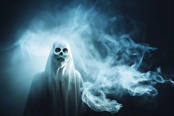 Fantasma Aterrador Emergiendo Horror Humo Halloween — Foto de Stock