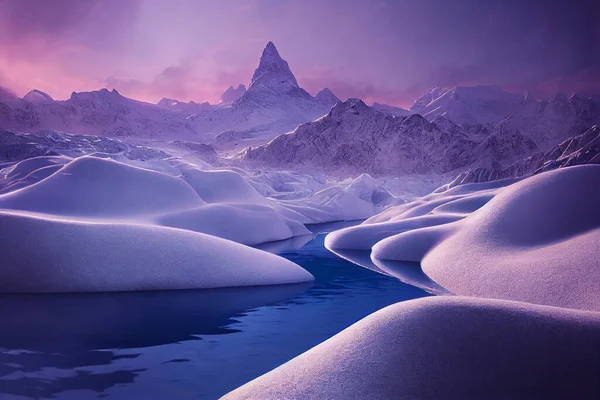Fagyos Téli Táj Svájci Alpokban — Stock Fotó