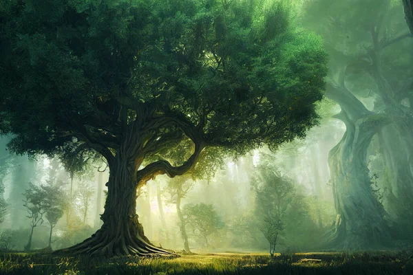 Arbre Vie Dans Environnement Fantastique — Photo