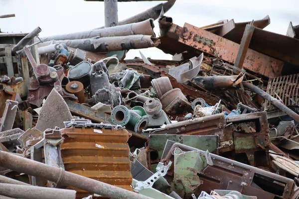 Złom Metalu Jest Zbierany Ponownego Użycia Produkty Odpadowe Poddawane Recyklingowi — Zdjęcie stockowe